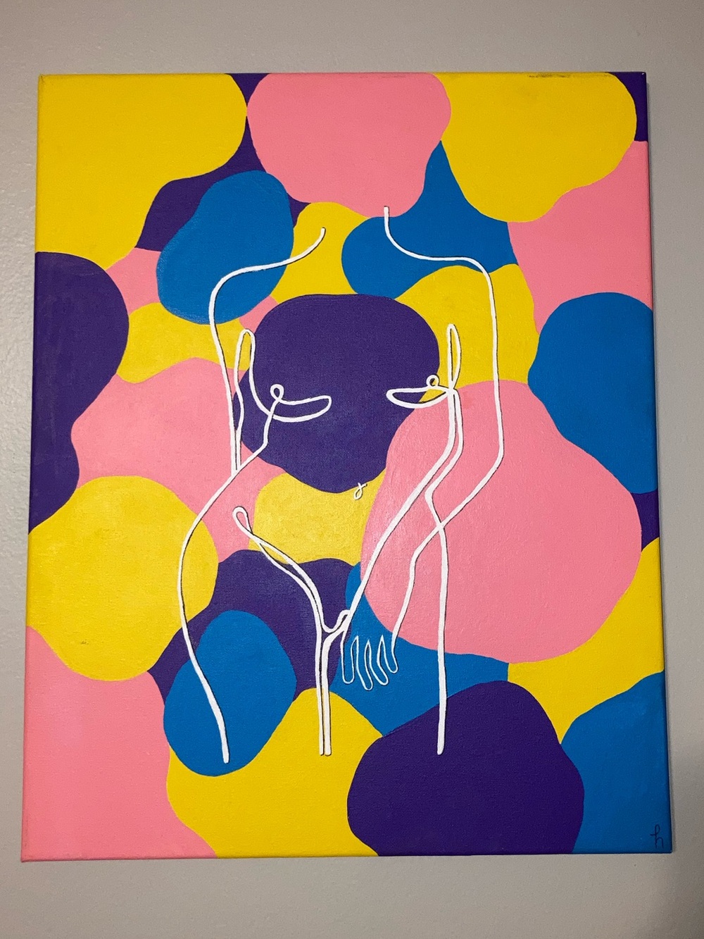 Hand-Painted Original Artwork by Me —
Abstract Female Line Art Canvas